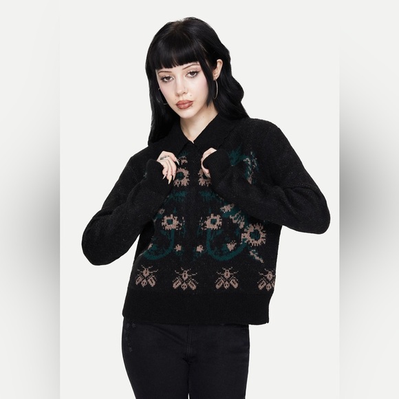 Disturbia Aura Dragon Jacquard Collar Knit Sweater - Picture 5 of 8